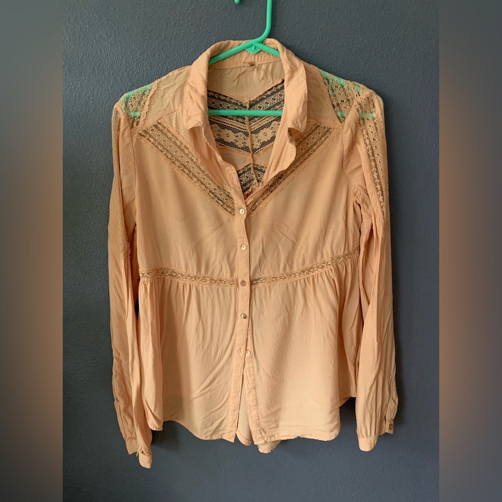 Free People soft pink blouse sz xs
